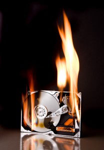 Hard disk on fire